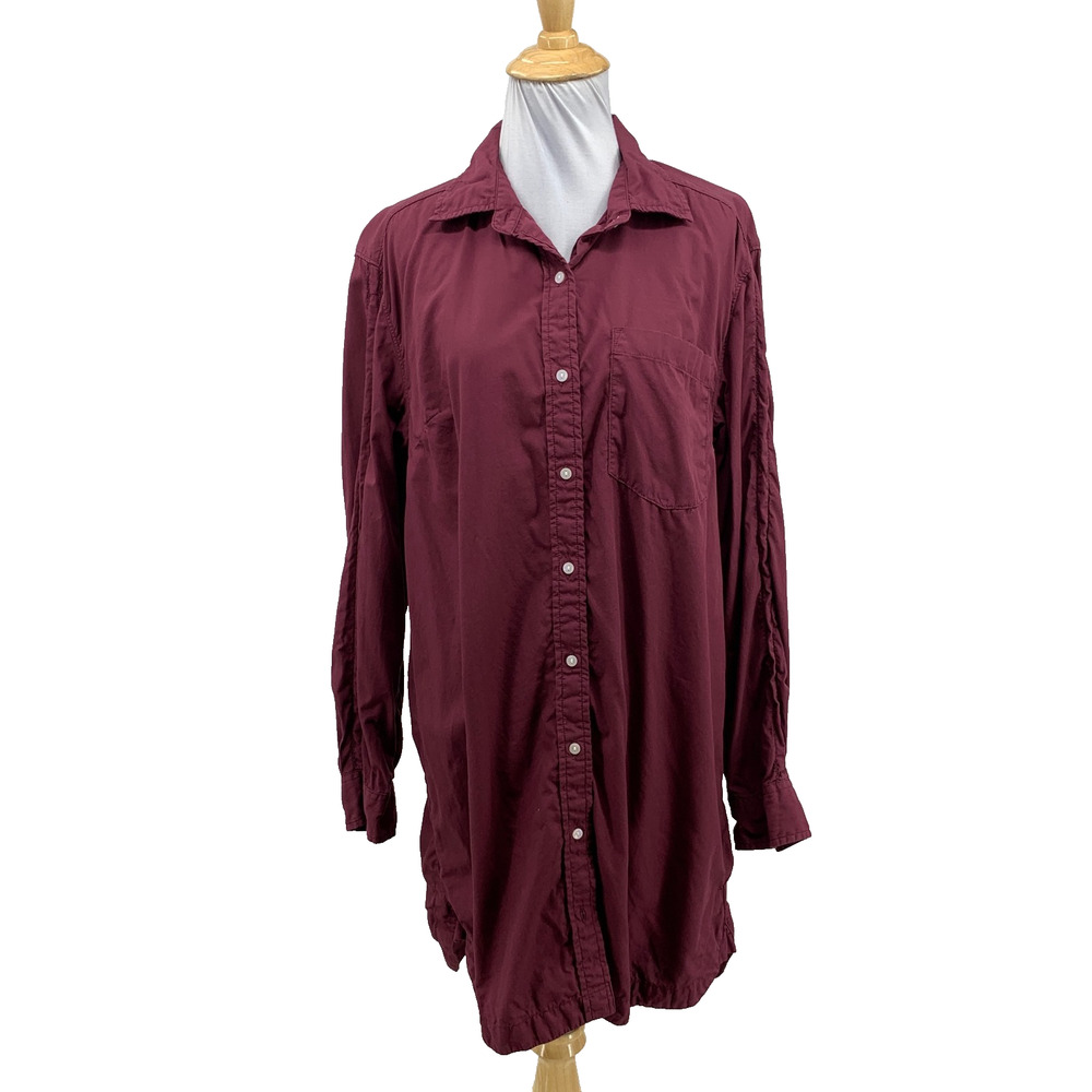 Carve Designs Shirt Womens S Small Crimson Long Sleeve Button Up Organic Tunic